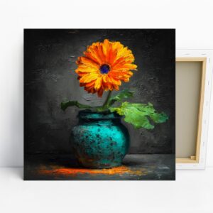 Orange Gerbera Daisy Art