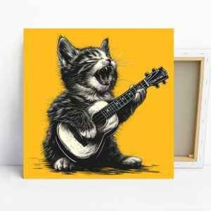 Rock Star Cat Music Art