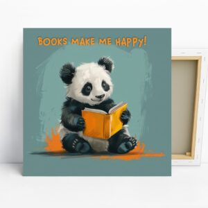 Panda Reading Book Art