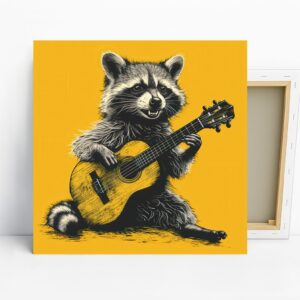 Raccoon Rock Star Art