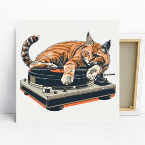 Cat DJ Vinyl Art