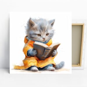 Cat Reading Art