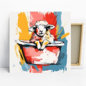 Sheep in Bathtub Art