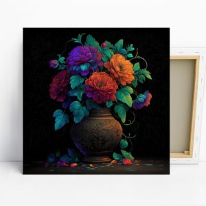 Vibrant Floral Vase Art
