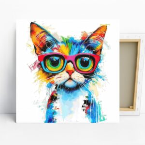 Hipster Cat in Glasses Art