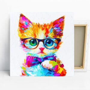 Dapper Cat With Glasses Art