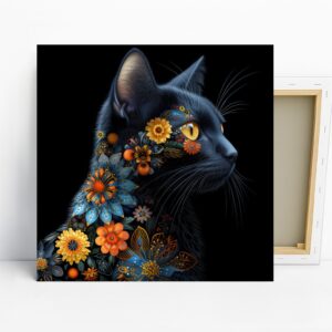 Floral Cat Art