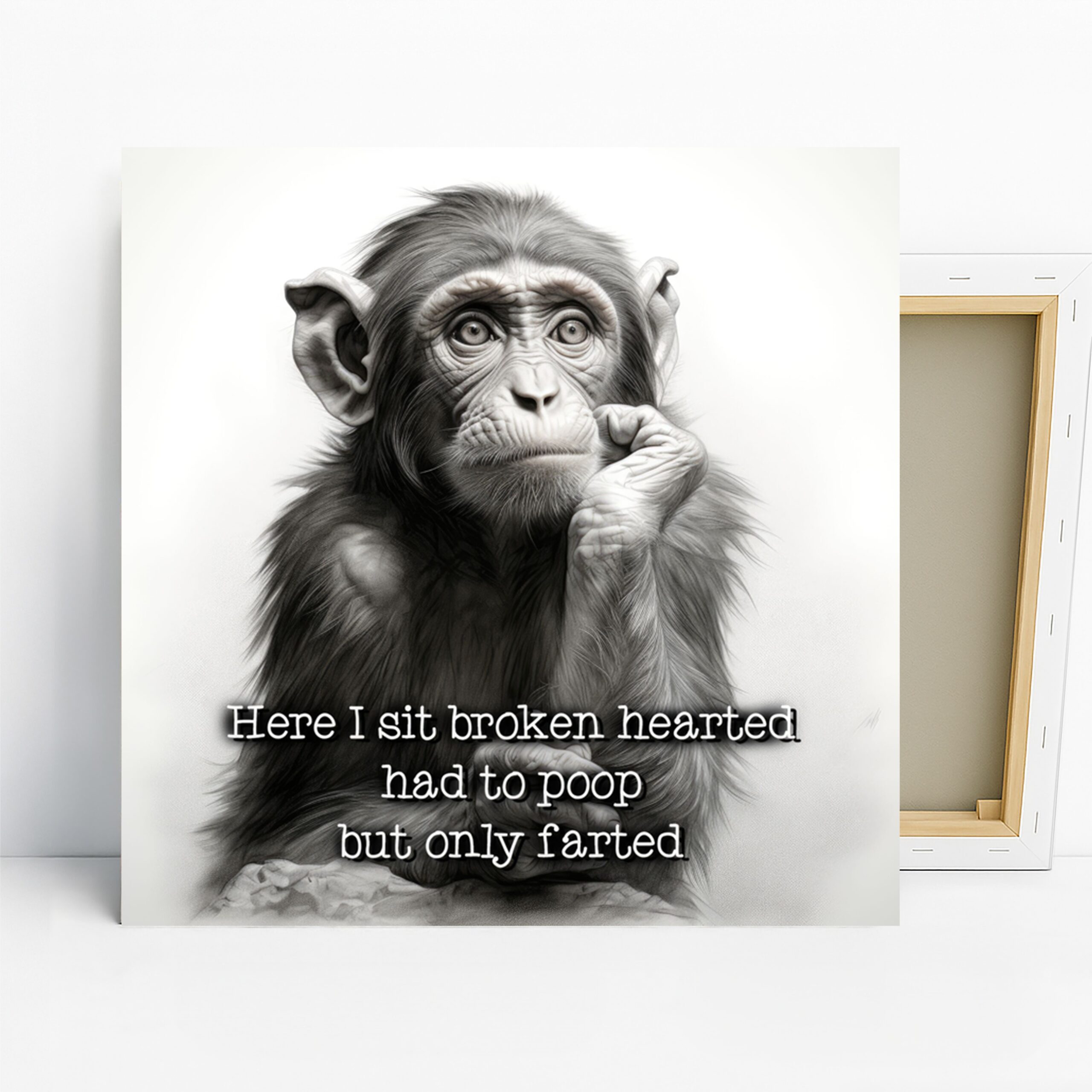 1.jpg Chimpanzee Thinking Art