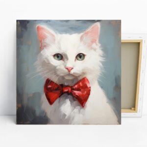 Dapper White Cat Art
