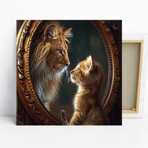 Kitten Lion Mirror Art