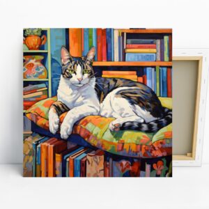 Cat Library Art