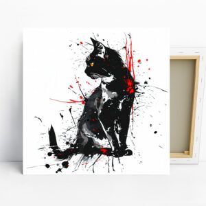 Black Cat Splatter Art