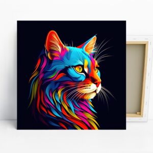 Neon Cat Explosion Art