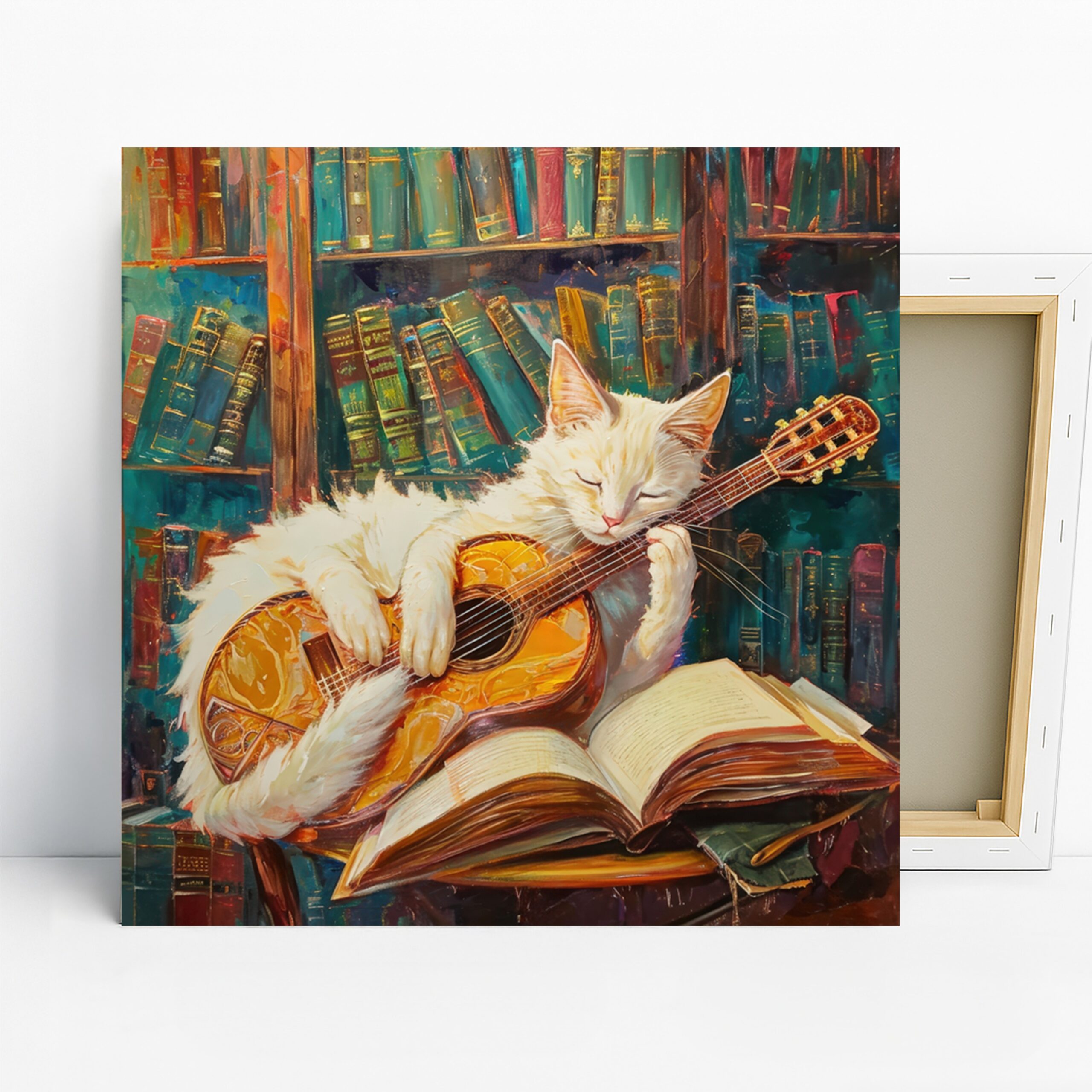 1.jpg Cat Playing Guitar Art