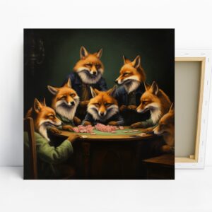 Foxes Poker Night Art