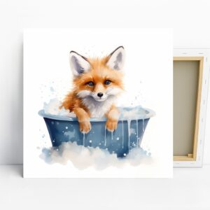 Fox Bath Time Bliss Art