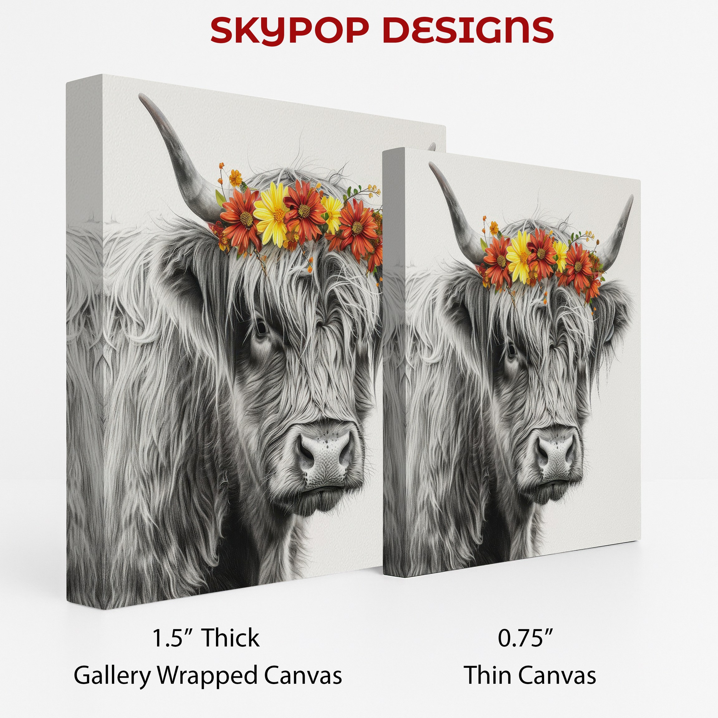 2.jpg Highland Cow Floral Crown Art