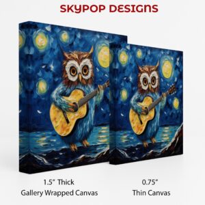 Owl Guitar Starry Night Art