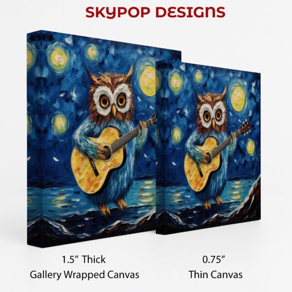 Owl Guitar Starry Night Art