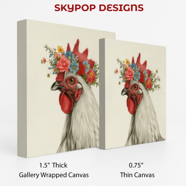 Rooster Floral Crown Art
