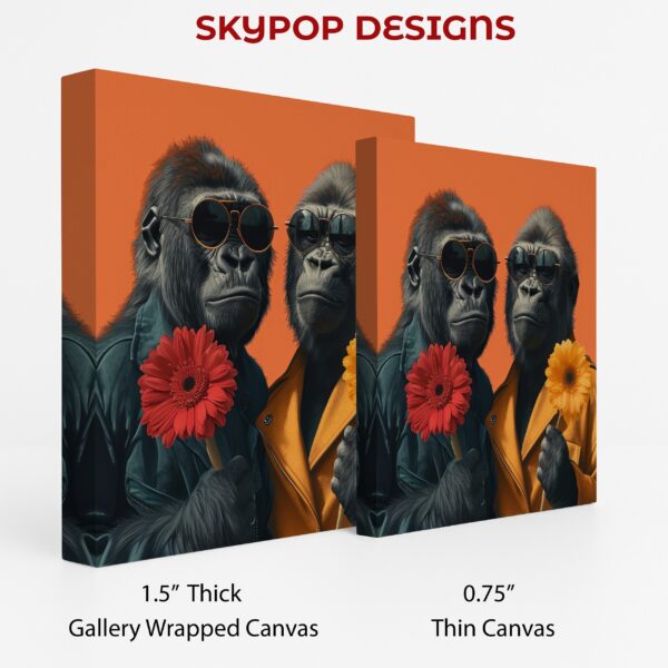 Gorillas With Flowers Art