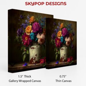 Vintage Floral Vase Art