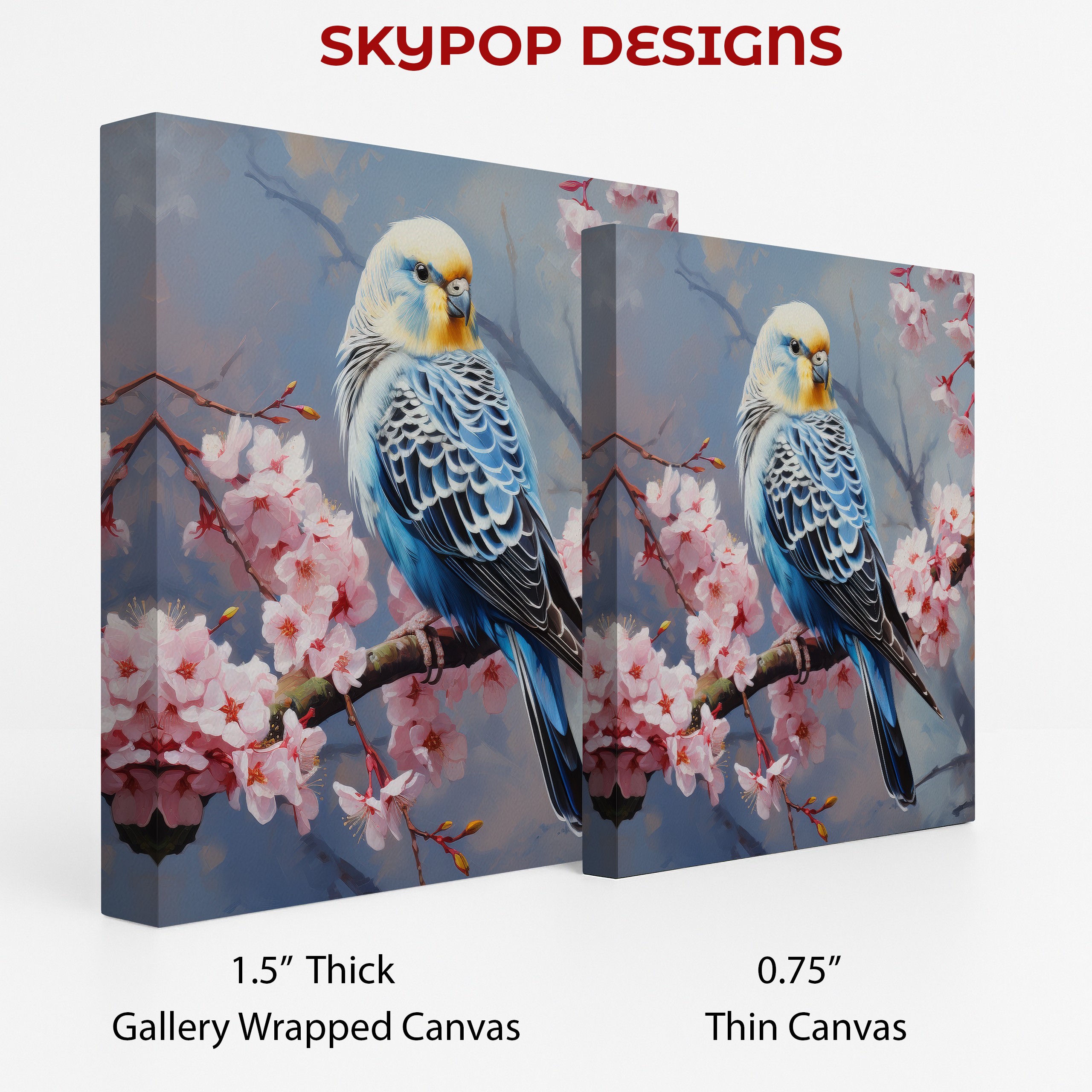 2.jpg Blue Budgie Cherry Blossom Art