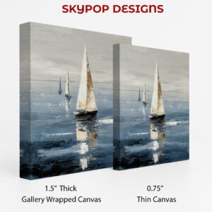 Sailboats at Sea Art