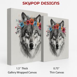 Wolf Floral Crown Art