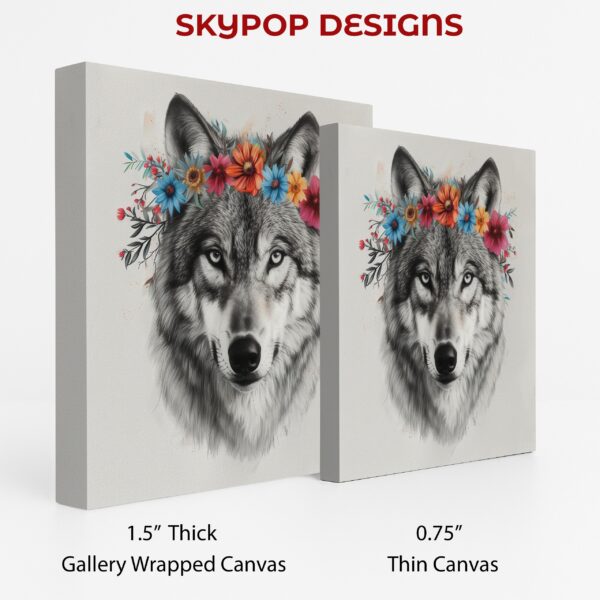 Wolf Floral Crown Art
