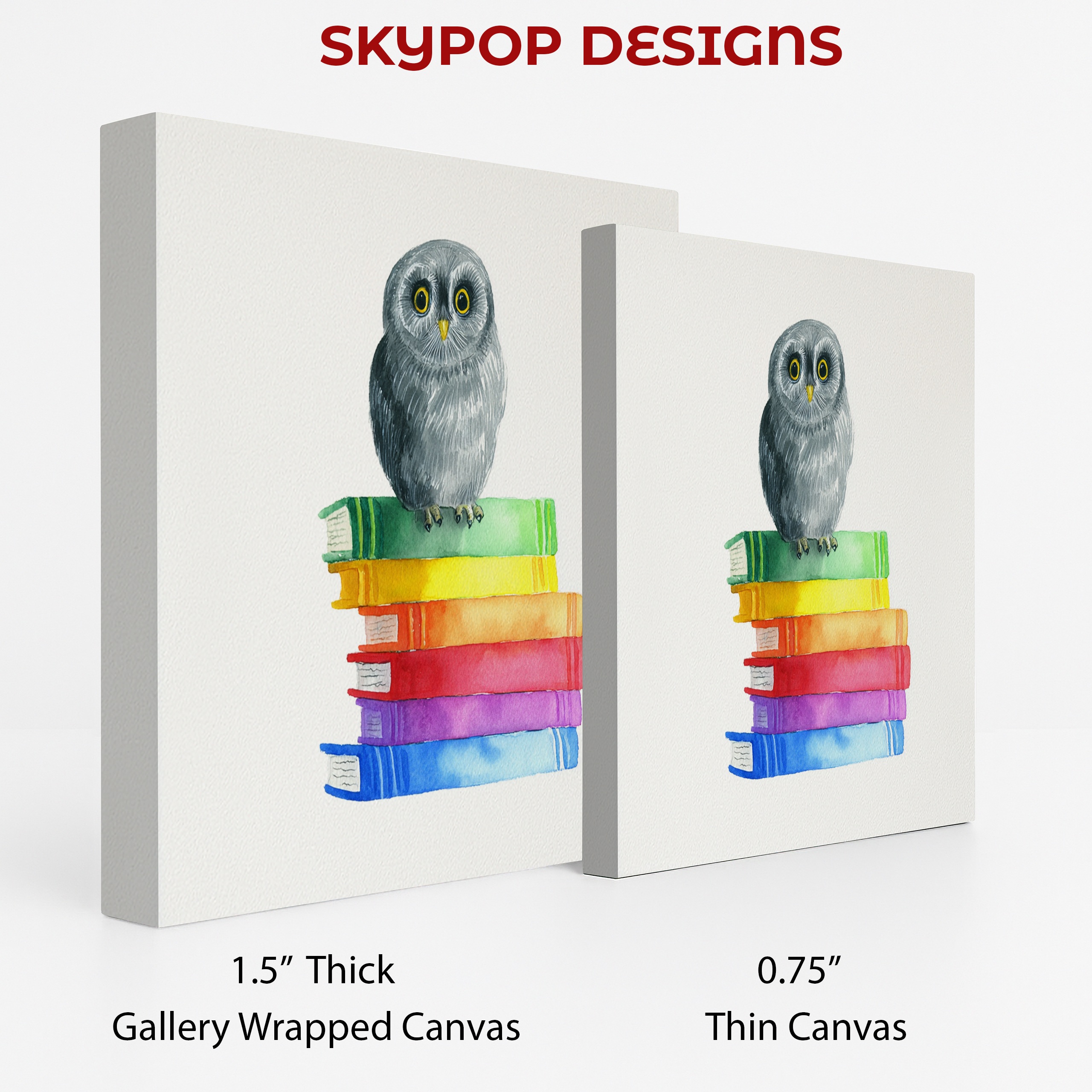 2.jpg Owl Reading Books Art