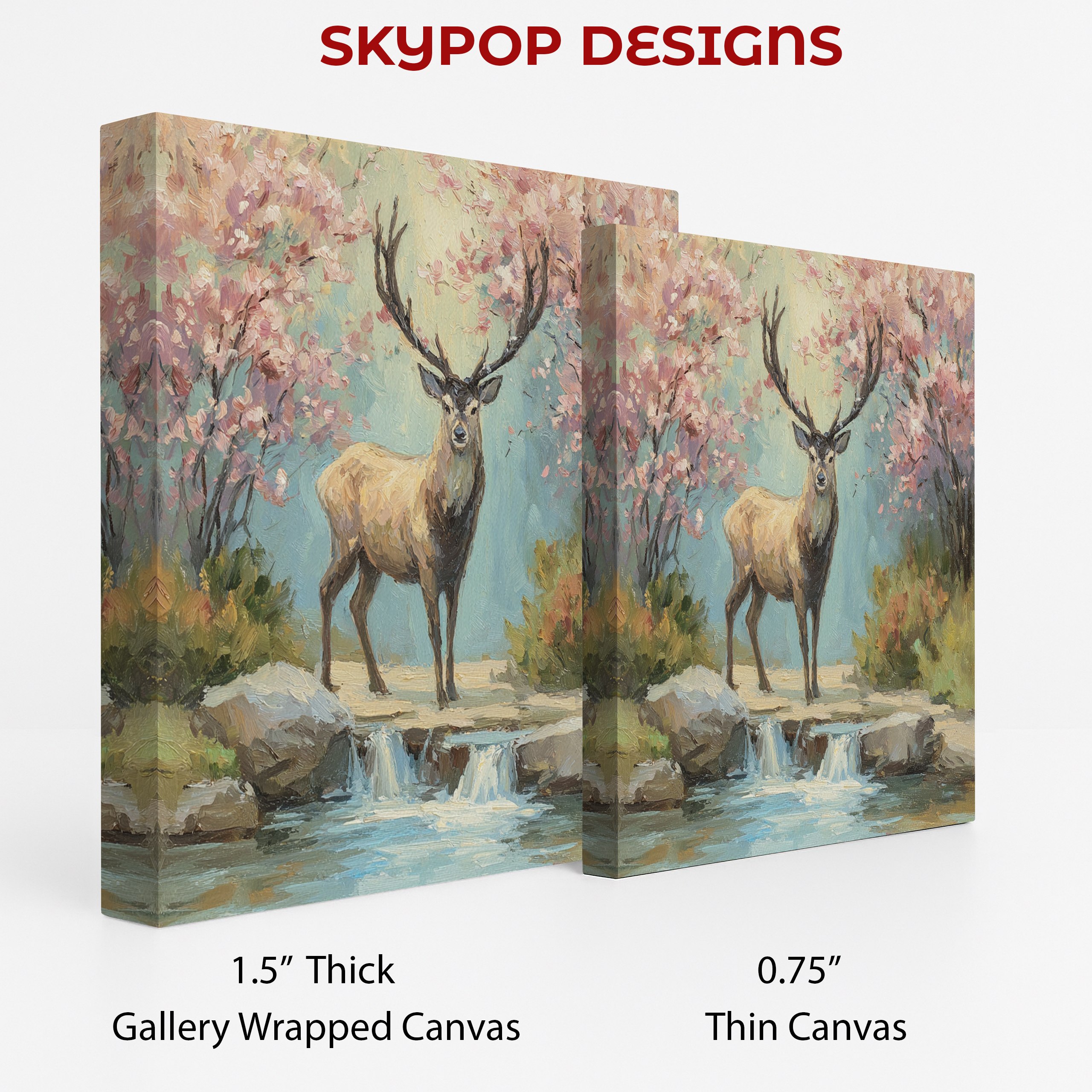 2.jpg Deer Cherry Blossom Art