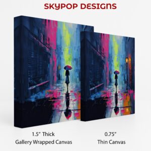 Rainy Evening Cityscape Art