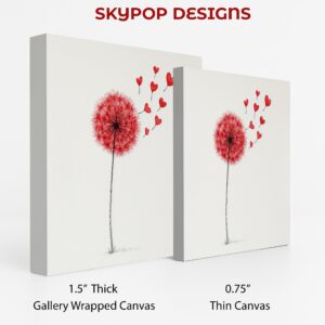Red Dandelion Heart Art