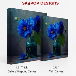 Deep Blue Floral Art