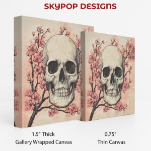 Cherry Blossom Skull Art