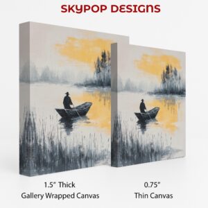 Misty Lake Fisherman Art