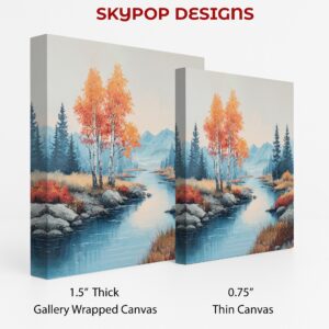 Autumn River Landscape Art