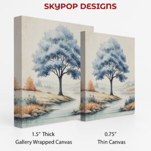 Blue Tree Landscape Art