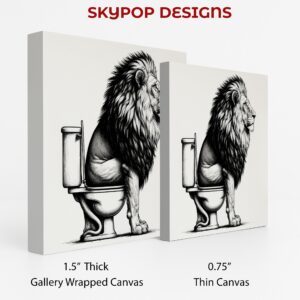 Lion on Toilet Art