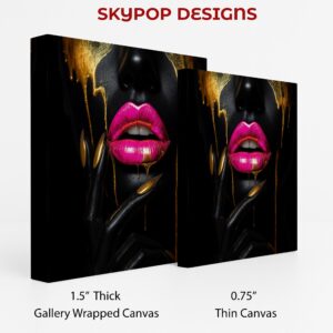 Golden Drip Lips Art