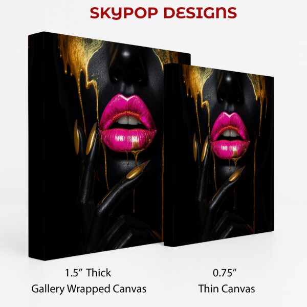 Golden Drip Lips Art