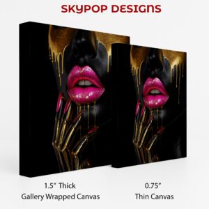 Golden Drip Lips Art
