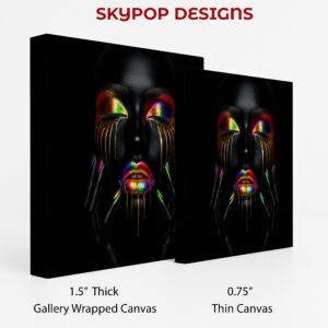 Rainbow Lips Drip Art
