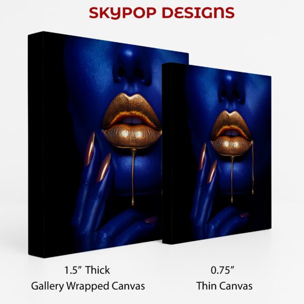 Golden Lips Blue Face Art