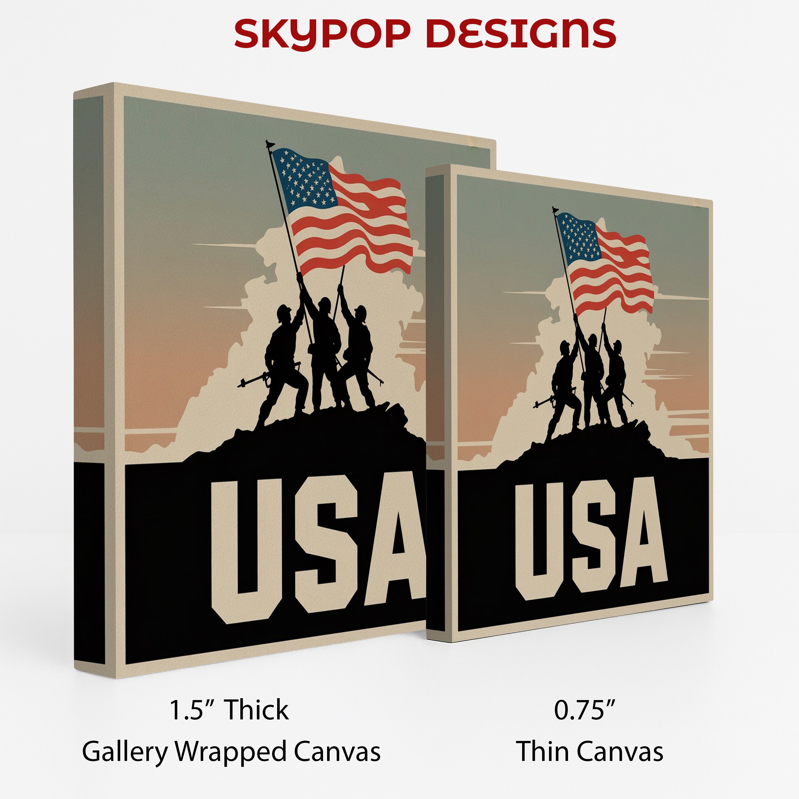 American Flag Raising Art