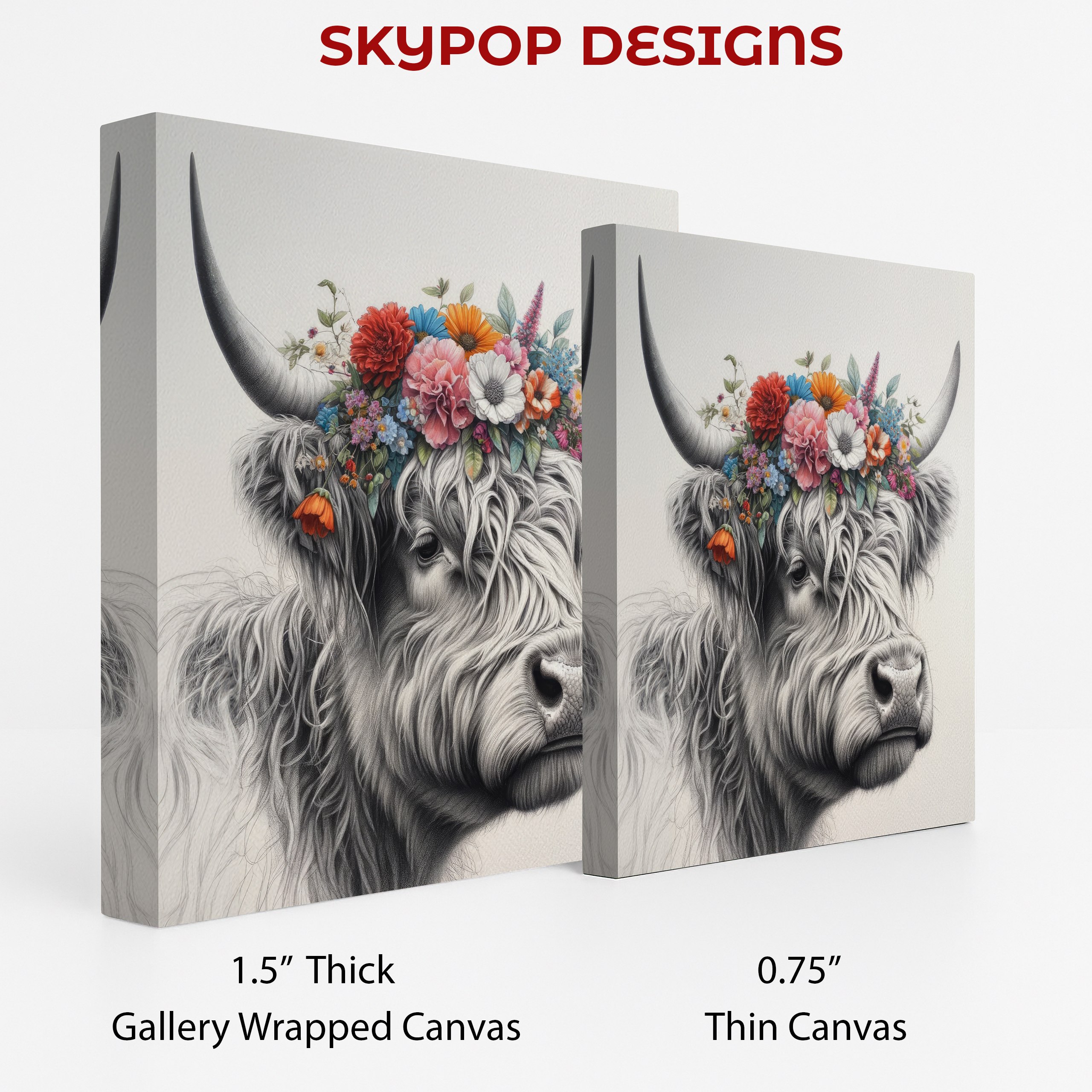 2.jpg Highland Cow Floral Crown Art