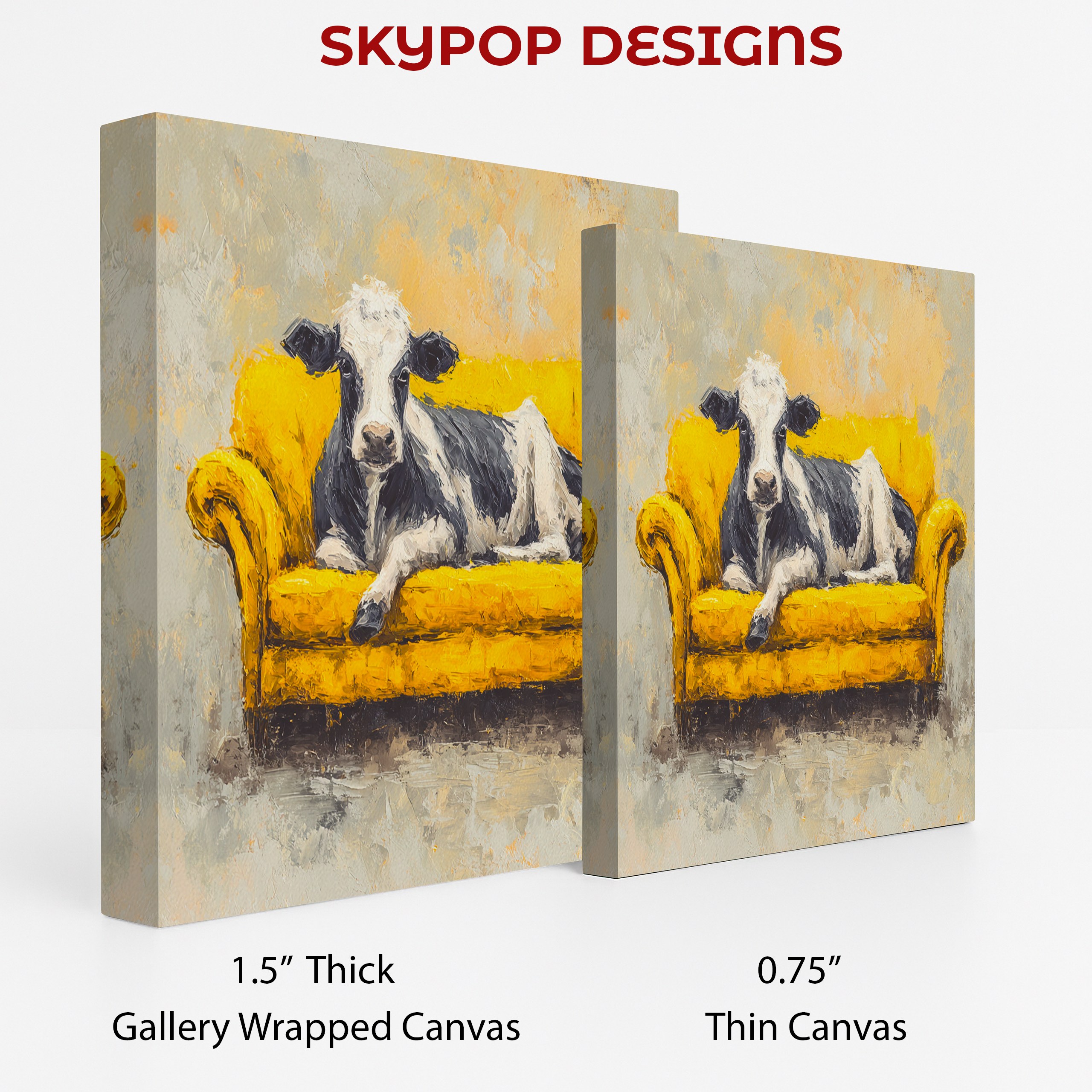 2.jpg Cow on Yellow Couch Art
