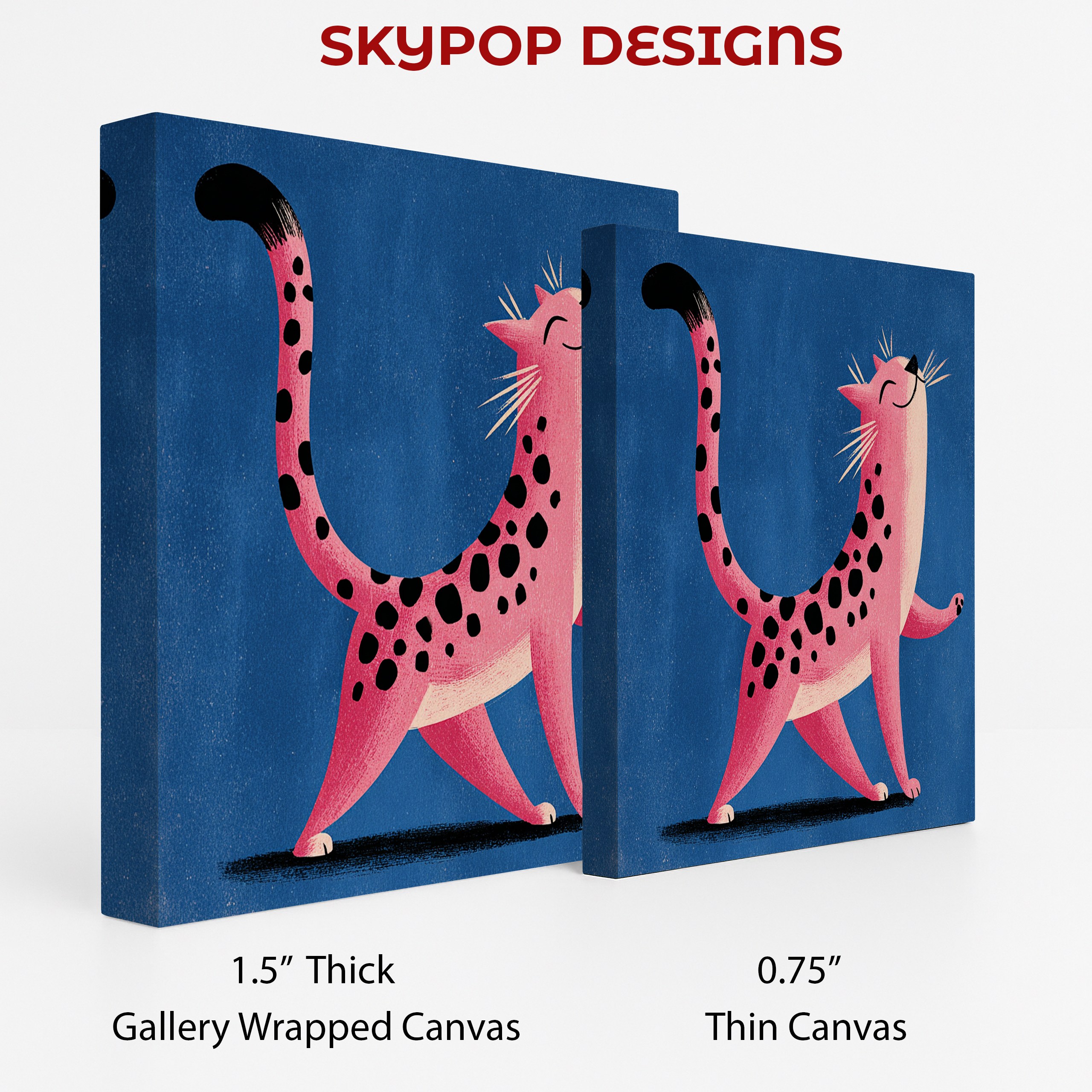 Pink Spotted Cat Art
