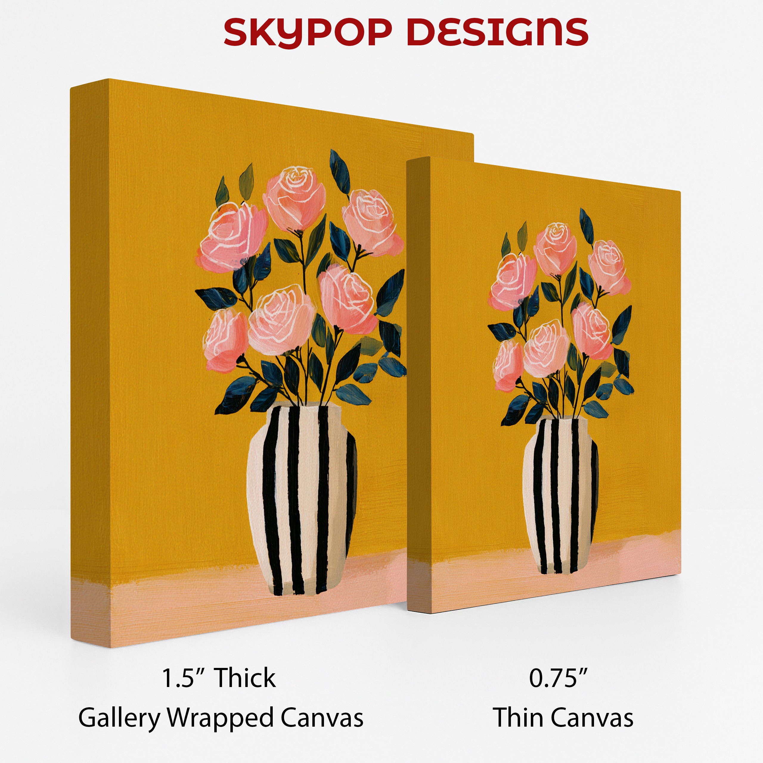 2.jpg Striped Vase Rose Art